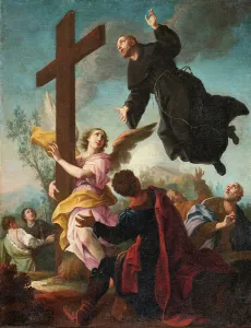 Saint Joseph of Cupertino in Ecstasy, 18th cent. Print