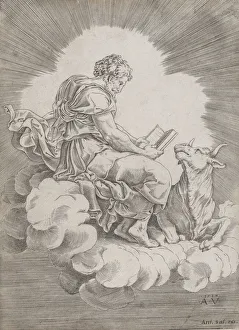 Saint Luke, 1518. Creator: Agostino Veneziano Saint Luke, 1518. Creator: Agostino Veneziano