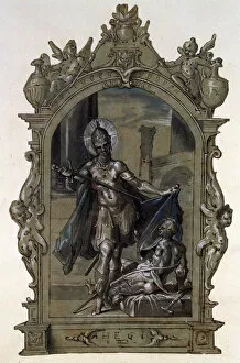 Bartholomeus Spranger Gallery: Saint Martin and a Beggar, 1596. Artist: Bartholomeus Spranger