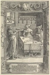 Salome with the Head of John the Baptist, ca. 1517. Creator: Lucas van Leyden Salome with the Head of John the Baptist, ca. 1517. Creator: Lucas van Leyden