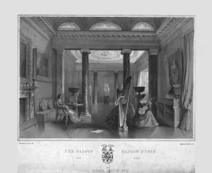 The Saloon, Hadzor House, 19th century. Creator: Frederick Peake The Saloon, Hadzor House, 19th century. Creator: Frederick Peake