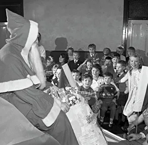 Santa Claus at a Methodist church in Swinton, South Yorkshire, 1964 Santa Claus at a Methodist church in Swinton, South Yorkshire, 1964