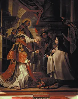 Santa Teresa receiving communion, St. Teresa of Avila (1515-1582), Spanish religious writer Santa Teresa receiving communion, St. Teresa of Avila (1515-1582), Spanish religious writer