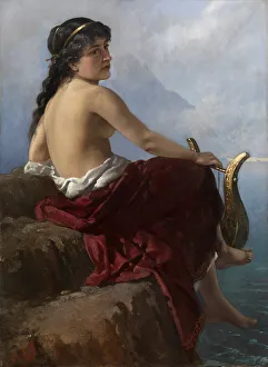 Sappho on the Lefkadas Cliff, 1889. Artist: Izmailov, Alexander (1869-?) Sappho on the Lefkadas Cliff, 1889. Artist: Izmailov, Alexander (1869-?)