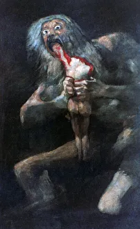 Saturn Devouring one of his Children, 1821-1823. Artist: Francisco Goya Saturn Devouring one of his Children, 1821-1823. Artist: Francisco Goya