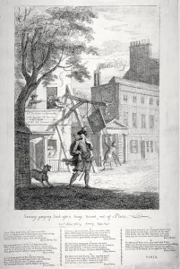 Sawney ganging back again, being turned out of place, 1782. Artist Sawney ganging back again, being turned out of place, 1782. Artist