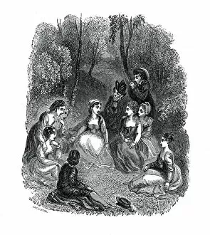 Images Dated 18th August 2006: Scene from the introduction to The Decameron by Giovanni Boccaccio, (1833).Artist: Thomas Stothard