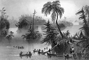 Scene among the Thousand Isles, Canada, 1842.Artist: R Brandard Scene among the Thousand Isles, Canada, 1842.Artist: R Brandard