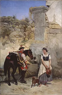 Scene at the Well, 1890. Artist: Willewalde, Gottfried (Bogdan Pavlovich) (1818-1903) Scene at the Well, 1890. Artist: Willewalde, Gottfried (Bogdan Pavlovich) (1818-1903)