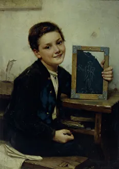 Schoolboy Print, 1880 Oil on Paper