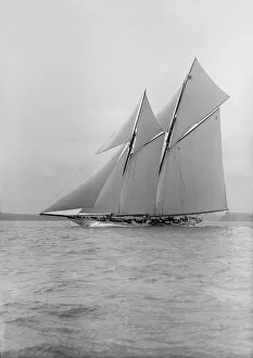 Lee Bow Gallery: The schooner Meteor IV, 1913. Creator: Kirk & Sons of Cowes