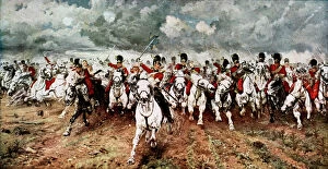 Battle Gallery: Scotland for Ever; the charge of the Scots Greys at Waterloo, 18 June 1815