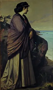 On the Seashore (Modern Iphigenia), 1875. Artist: Feuerbach, Anselm (1829-1880) On the Seashore (Modern Iphigenia), 1875. Artist: Feuerbach, Anselm (1829-1880)