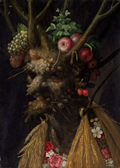 Anthropomorphism Gallery: Four Seasons in One Head, c. 1590. Creator: Giuseppe Arcimboldi