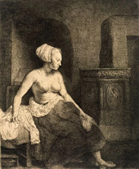Images Dated 17th August 2005: Seated Female Nude, 1658. Artist: Rembrandt Harmensz van Rijn
