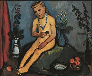 Seated Nude Girl with Flower Vases, 1906-1907 Seated Nude Girl with Flower Vases, 1906-1907