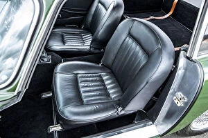 Front seats of a 1961 Aston Martin DB4 GT previously owned by Donald Campbell