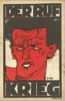 Self-portrait, 1910. Cover of The Call (Der Ruf) magazine. Special Edition The War (Krieg) Self-portrait, 1910. Cover of The Call (Der Ruf) magazine. Special Edition The War (Krieg)