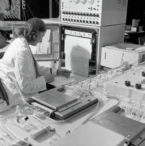 A Sequential Multi Analyser Machine at Rotherham General Infirmary, 1967. Artist A Sequential Multi Analyser Machine at Rotherham General Infirmary, 1967. Artist