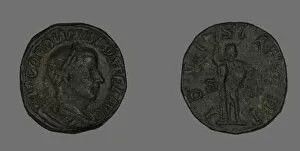 Sestertius (Coin) Portraying Emperor Gordianus, 238-244. Creator: Unknown