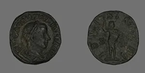 Sestertius (Coin) Portraying Emperor Gordianus, 238-244. Creator: Unknown Sestertius (Coin) Portraying Emperor Gordianus, 238-244. Creator: Unknown