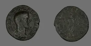 Sestertius (Coin) Portraying Emperor Maximus, 236-238. Creator: Unknown Sestertius (Coin) Portraying Emperor Maximus, 236-238. Creator: Unknown