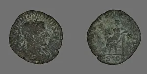 Sestertius (Coin) Portraying a Roman Emperor, 238-244. Creator: Unknown Sestertius (Coin) Portraying a Roman Emperor, 238-244. Creator: Unknown