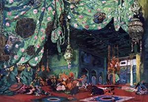 Set design for the ballet Scheherazade, c1913. Artist: Leon Bakst Set design for the ballet Scheherazade, c1913. Artist: Leon Bakst