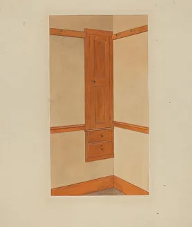 Shaker Built-In Cupboard, c. 1938. Creator: John W Kelleher Shaker Built-In Cupboard, c. 1938. Creator: John W Kelleher