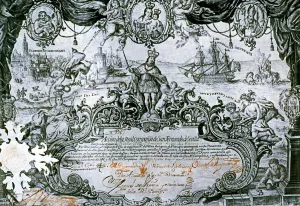 Share of the Real Compania de San Fernando de Sevilla, issued on 23rd August 1748 Share of the Real Compania de San Fernando de Sevilla, issued on 23rd August 1748