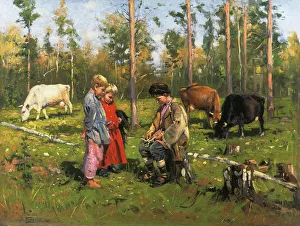 Shepherd Boys, 1903-1904. Artist: Makovsky, Vladimir Yegorovich (1846-1920) Shepherd Boys, 1903-1904. Artist: Makovsky, Vladimir Yegorovich (1846-1920)