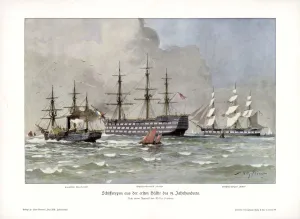 Steamship History Prints: Ship types from the first half of the 19th century, (1900). Artist: Willy Stower