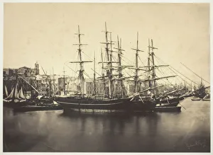 Ships in the Harbor at Sète, 1857. Creator: Gustave Le Gray Ships in the Harbor at Sète, 1857. Creator: Gustave Le Gray
