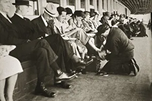 Shoe shiners working on board the Staten Island Ferry, New York, USA, c1920s-c1930s Shoe shiners working on board the Staten Island Ferry, New York, USA, c1920s-c1930s
