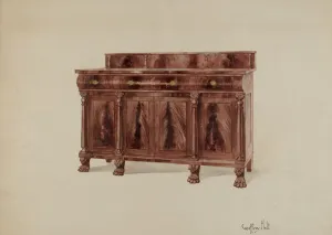 Sideboard, Mahogany, 1937. Creator: Geoffrey Holt Sideboard, Mahogany, 1937. Creator: Geoffrey Holt