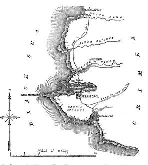 Siege of Sebastopol - Map Print, 1854