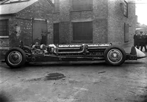 Silver Bullett chassis at Wolverhampton factory 1930. Creator: Unknown Silver Bullett chassis at Wolverhampton factory 1930. Creator: Unknown