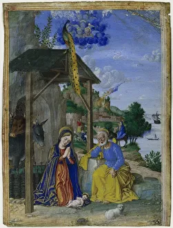 Single Miniature: The Nativity, c. 1515. Creator: Girolamo dai Libri (Italian, 1474-1555) Single Miniature: The Nativity, c. 1515. Creator: Girolamo dai Libri (Italian, 1474-1555)