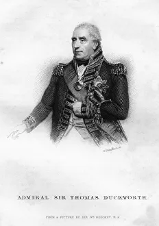 Sir John Thomas Duckworth (1747-1817), British naval officer, 1837.Artist: W Greatbatch Sir John Thomas Duckworth (1747-1817), British naval officer, 1837.Artist: W Greatbatch