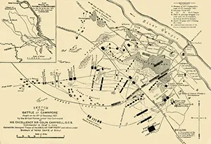 Sketch of the Battle of Cawnpore, 1857, (1901). Creator: Unknown Sketch of the Battle of Cawnpore, 1857, (1901). Creator: Unknown