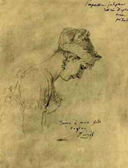 Beauharnais Gallery: Sketch of Josephine at Napoleons coronation, 2 December 1804, (1921)