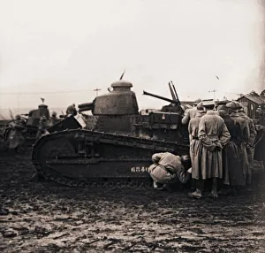 WWI Transportation History Prints: Small tank, c1914-c1918