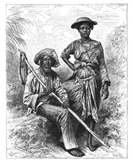 Snake Catcher and Charcoal Girl, Martinique, c1890 Snake Catcher and Charcoal Girl, Martinique, c1890