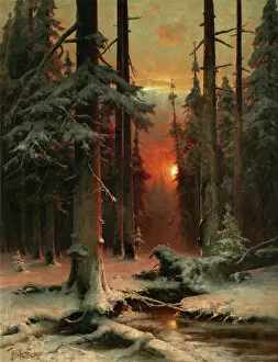 Russian Winter Gallery: Snow in Forest, 1885. Artist: Klever, Juli Julievich (Julius), von (1850-1924)