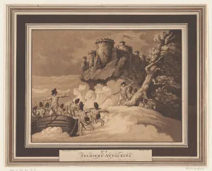 Soldiers Attacking, April 1, 1798. Creator: Heinrich Schutz Soldiers Attacking, April 1, 1798. Creator: Heinrich Schutz