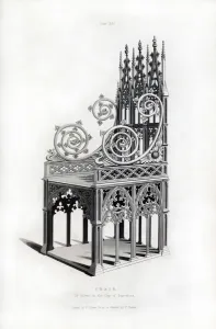 Solid silver throne, 1397, (1843).Artist: Henry Shaw Solid silver throne, 1397, (1843).Artist: Henry Shaw