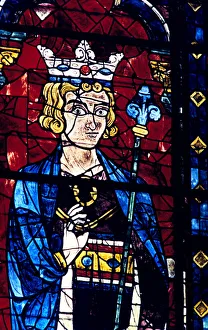 Solomon, stained glass, Chartres Cathedral, France, 1194-1260 Solomon, stained glass, Chartres Cathedral, France, 1194-1260