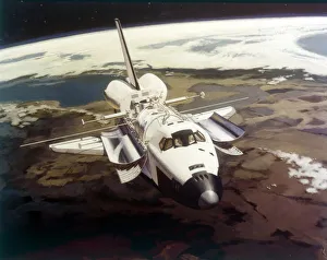 Space Shuttle Orbiter in flight, 1980s. Creator: NASA Space Shuttle Orbiter in flight, 1980s. Creator: NASA