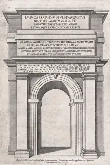 Speculum Romanae Magnificentiae: Front view of St. Lawrence Gateway, Rome, 1566., 1566 Speculum Romanae Magnificentiae: Front view of St. Lawrence Gateway, Rome, 1566., 1566