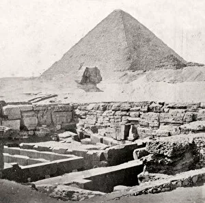 Great Pyramid Gallery: The Sphinx and the Great Pyramid, Egypt, early 20th century